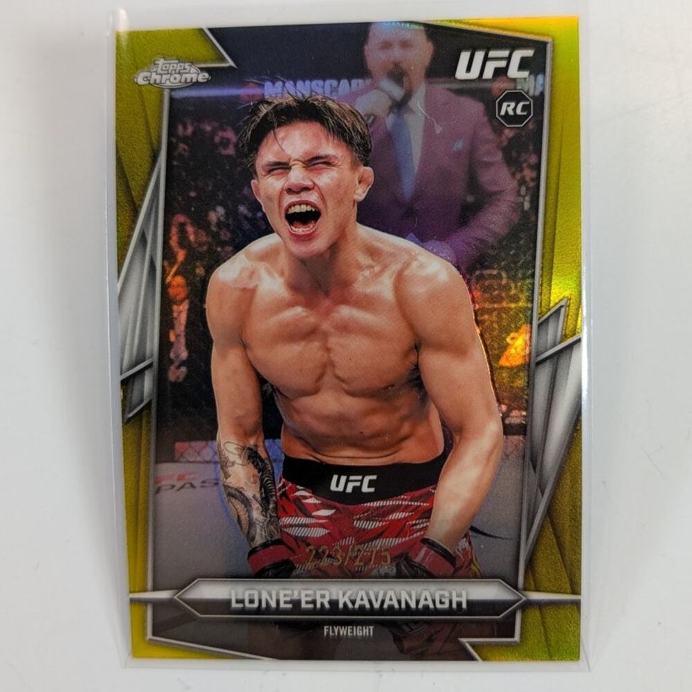 2026 Topps Chrome UFC Lone'er Kavanagh #151 RC Yellow Refractor /275 Parallel